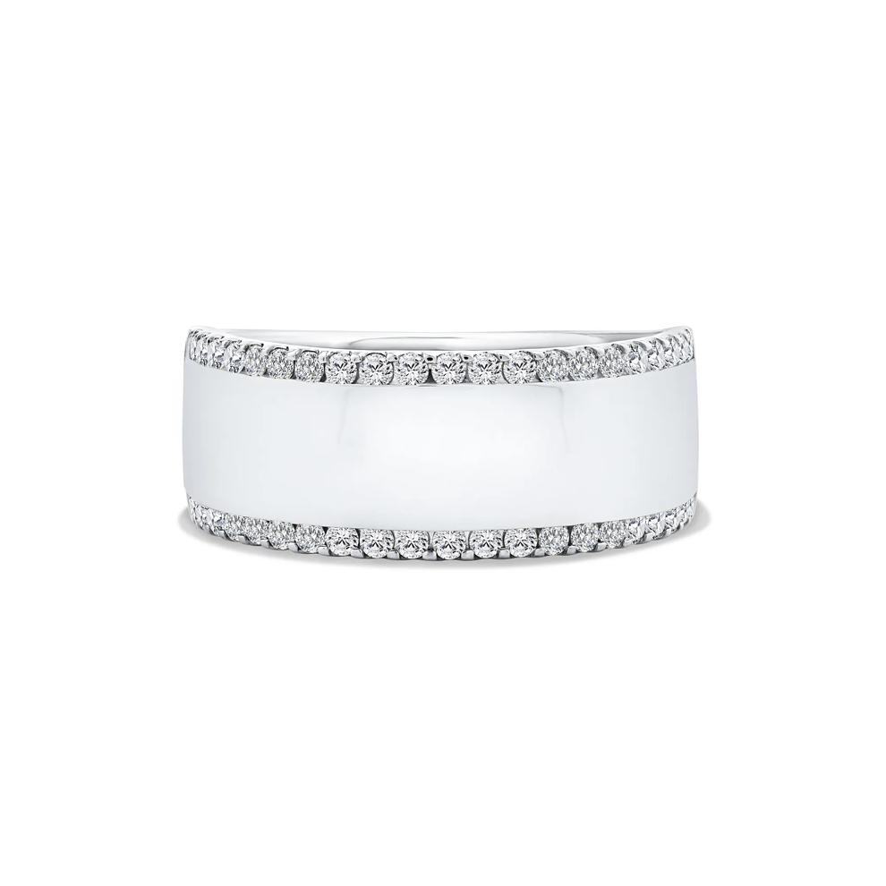 Lab Grown Diamond Double Row Bold Anniversary Band in 10K White Gold (3/8 ct. tw.) – Image 1 of 4