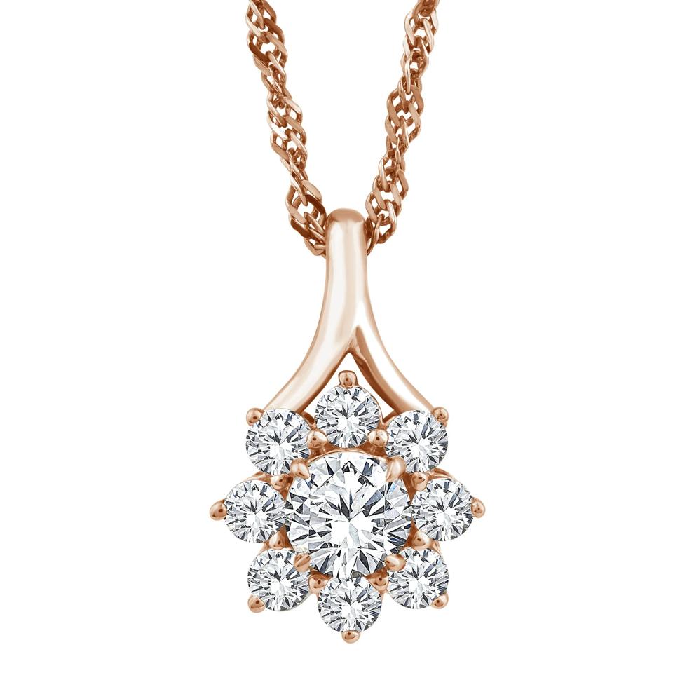 Lab Grown Diamond Starburst Pendant in 14K Rose Gold (1 ct. tw.) – Image 1 of 3