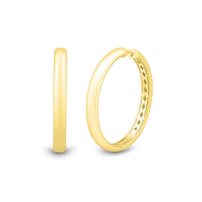 Round Hoop Earrings in Vermeil, 35MM – Image 1 of 4