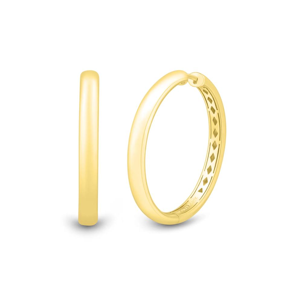 Round Hoop Earrings in Vermeil, 35MM – Image 1 of 4