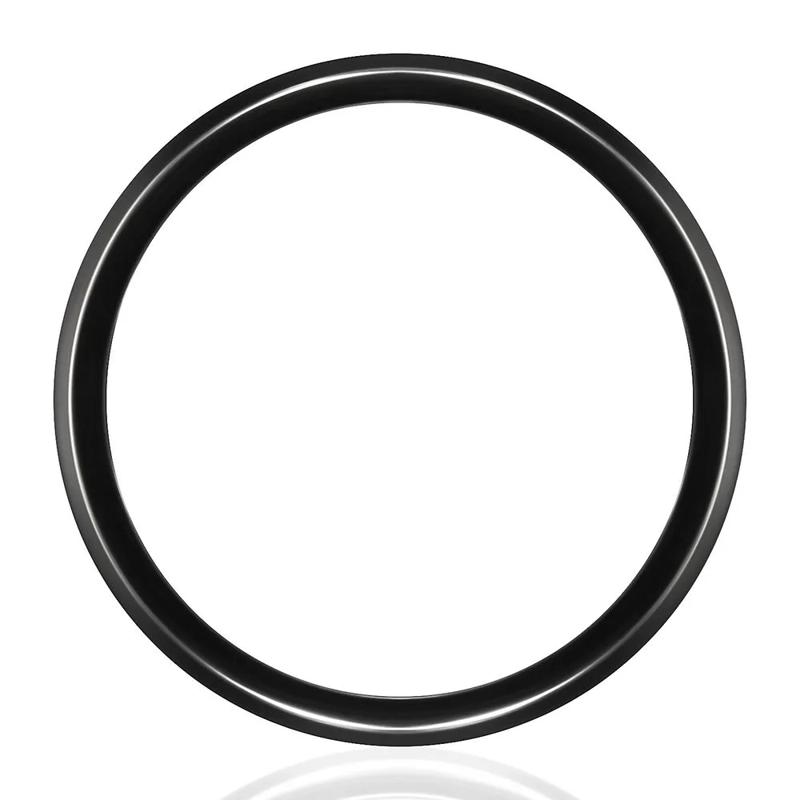 Men&#39;s Grey Titanium Center Band in Black Tantalum, 8MM – Image 2 of 3