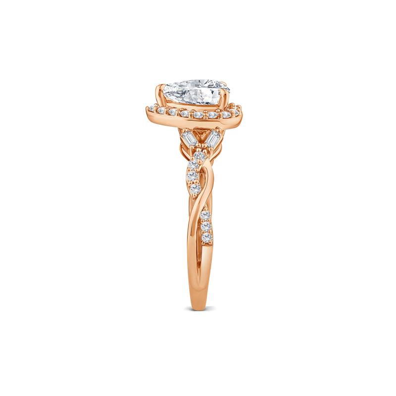 Lab Grown Diamond Pear-Shaped Halo Engagement Ring in 10K Rose Gold &#40;1 ct. tw.&#41; – Image 3 of 3