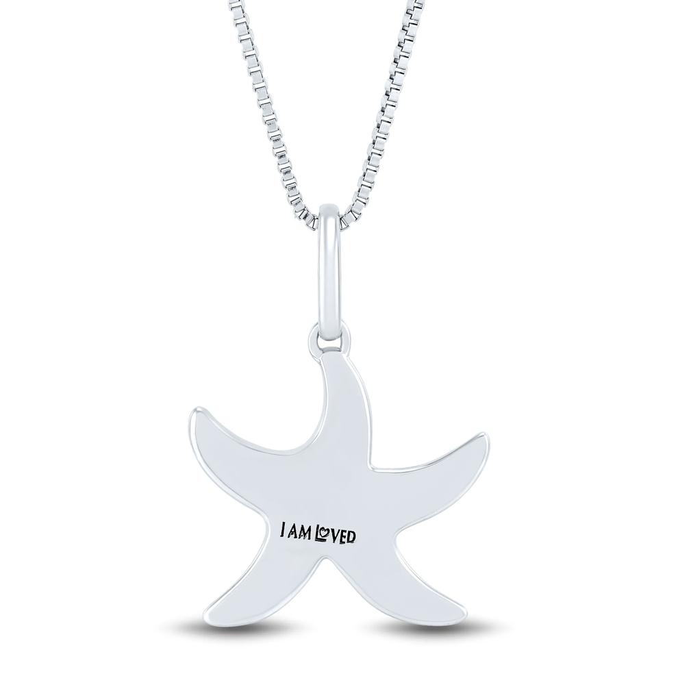 Starfish Pendant with Diamond Accents in Sterling Silver and 14K Rose Gold – Image 4 of 4