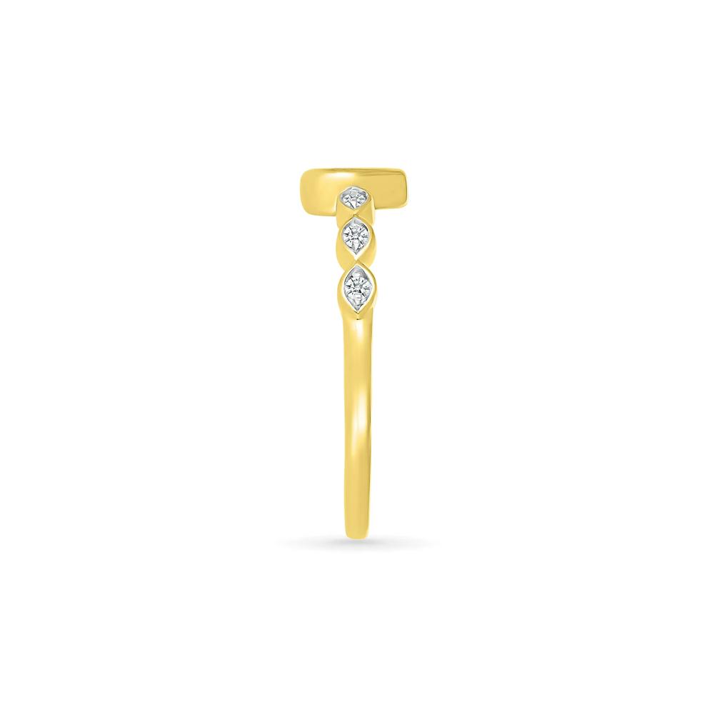 Diamond Accent Heart Ring in 10K Yellow Gold – Image 3 of 5