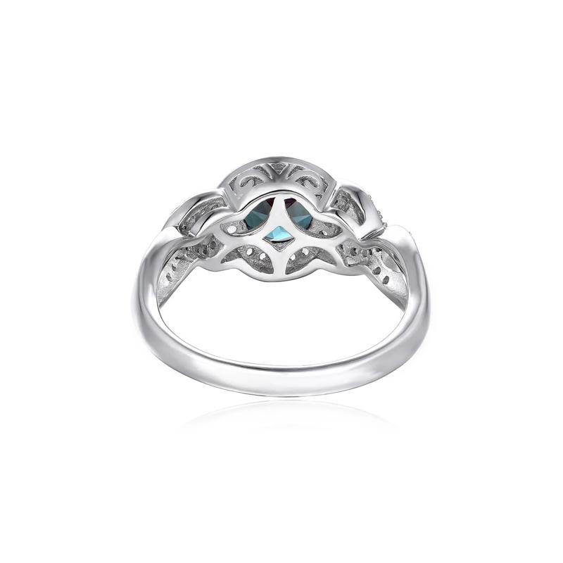 Lab Created Alexandrite &amp; White Sapphire Ring in Sterling Silver – Image 4 of 4