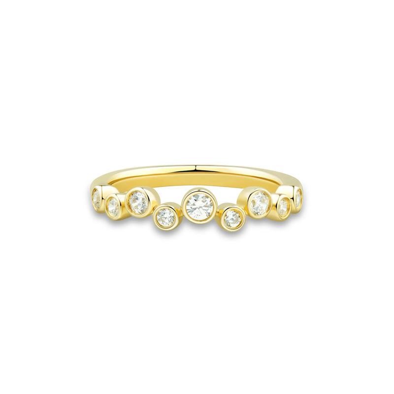 Lab Grown Diamond Bezel Scatter Band in 10K Yellow Gold &#40;1/3 ct. tw.&#41; – Image 1 of 3