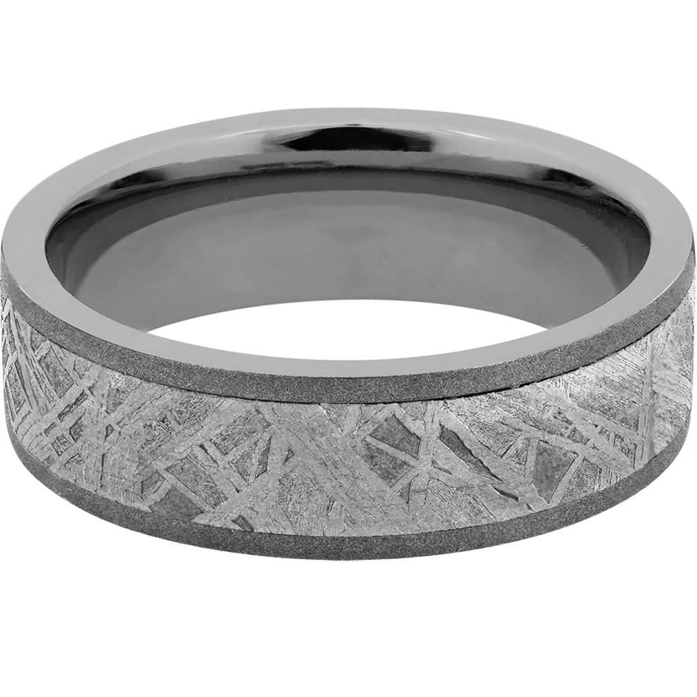 Men&rsquo;s Meteorite Wedding Band in Titanium, 7mm – Image 1 of 4