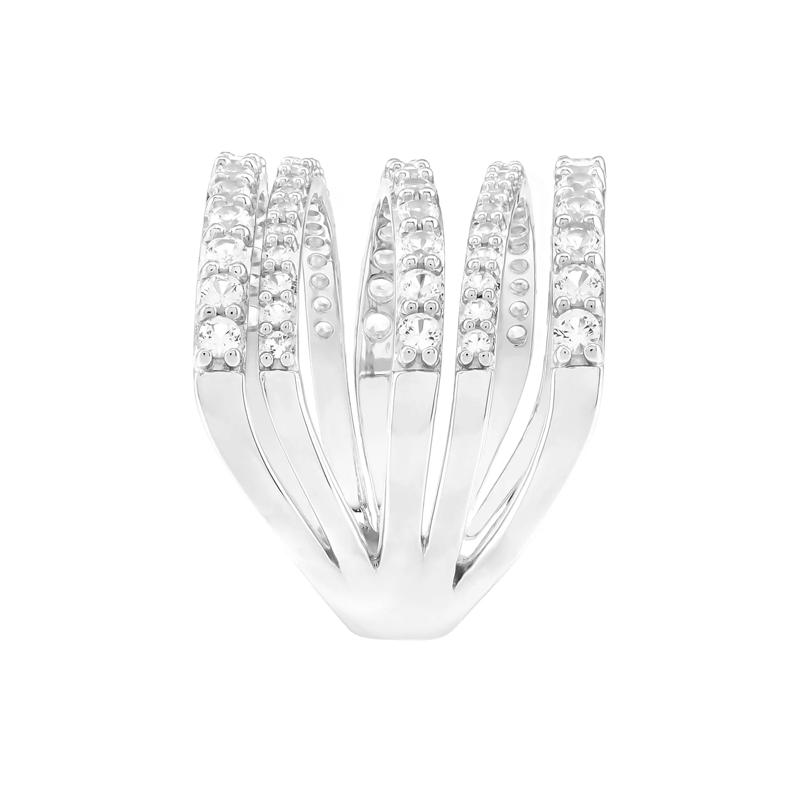 Lab-Created White Sapphire Wrap Band in Sterling Silver – Image 3 of 3