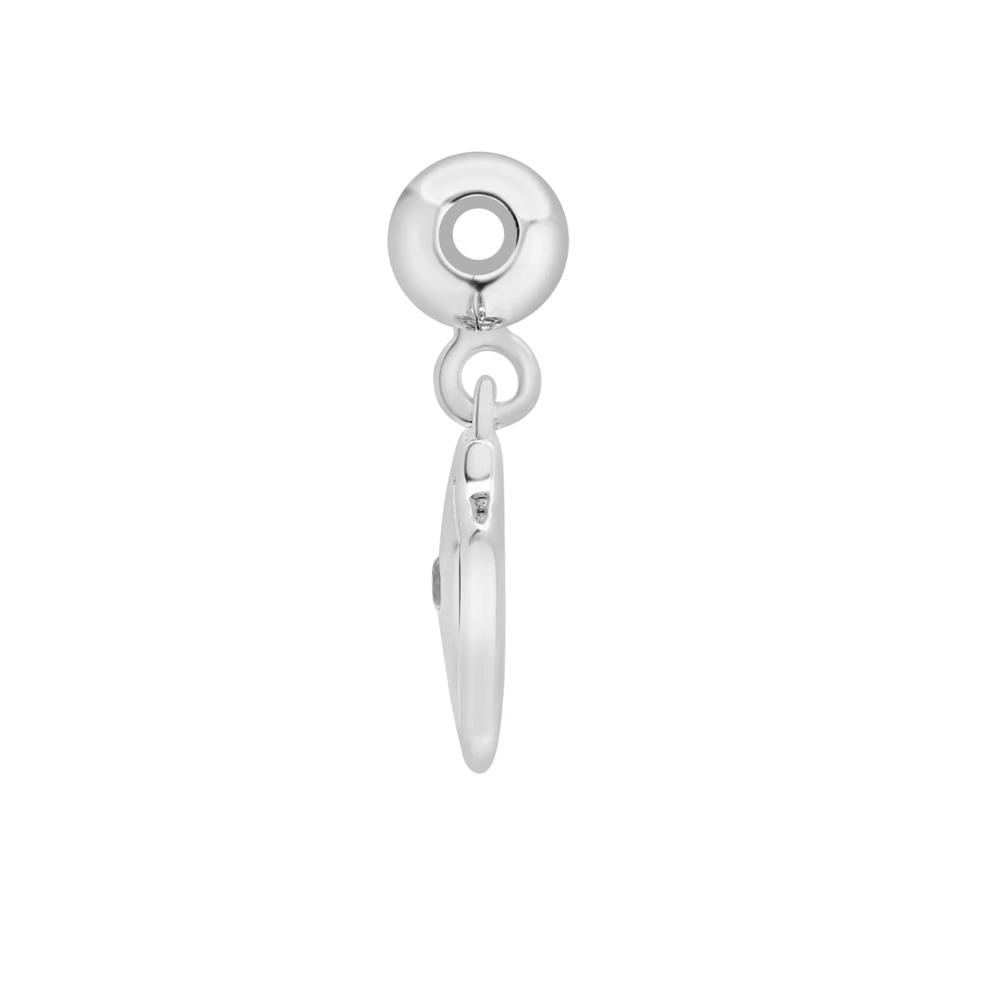 Diamond Accent Shield Bead Charm in Sterling Silver – Image 2 of 3