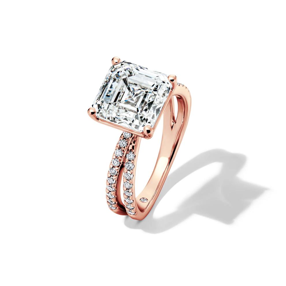 Lainey Lab Grown Diamond Asscher-Cut Engagement Ring in 14K Rose Gold (5 1/3 ct. tw.) – Image 4 of 4