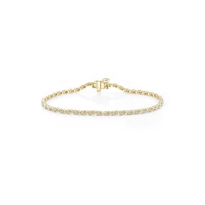 Lab Grown Diamond XO Chain Link Bracelet in 10K Yellow Gold, 7" (1 ct. tw.)
