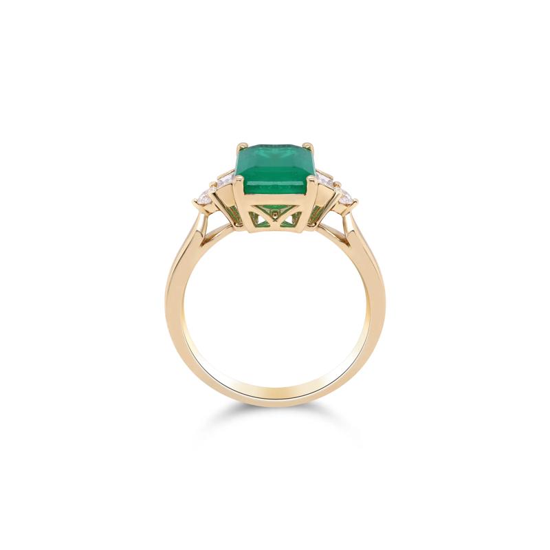 Emerald and Diamond Ring in 14K Yellow Gold &#40;1 3/4 ct. tw.&#41; – Image 3 of 4