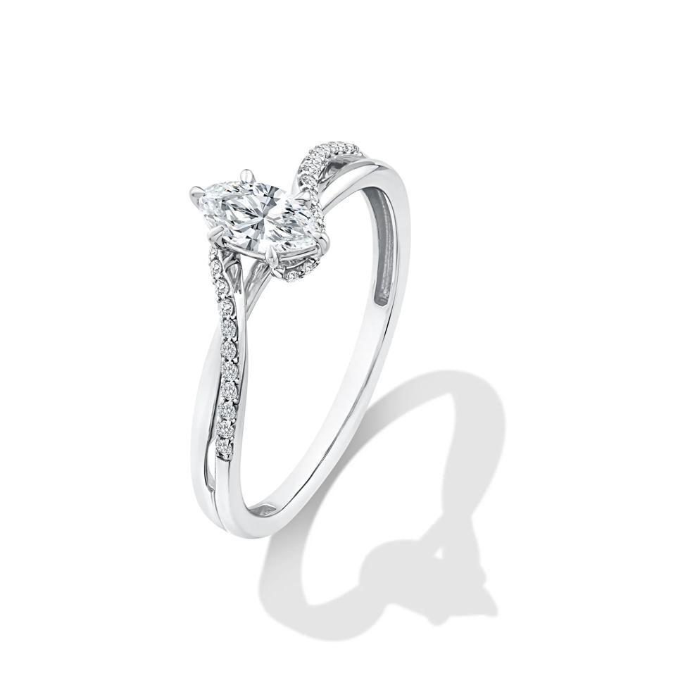 Lab Grown Diamond Marquise Center Promise Ring in 10K White Gold (3/8 ct. tw.) – Image 4 of 4