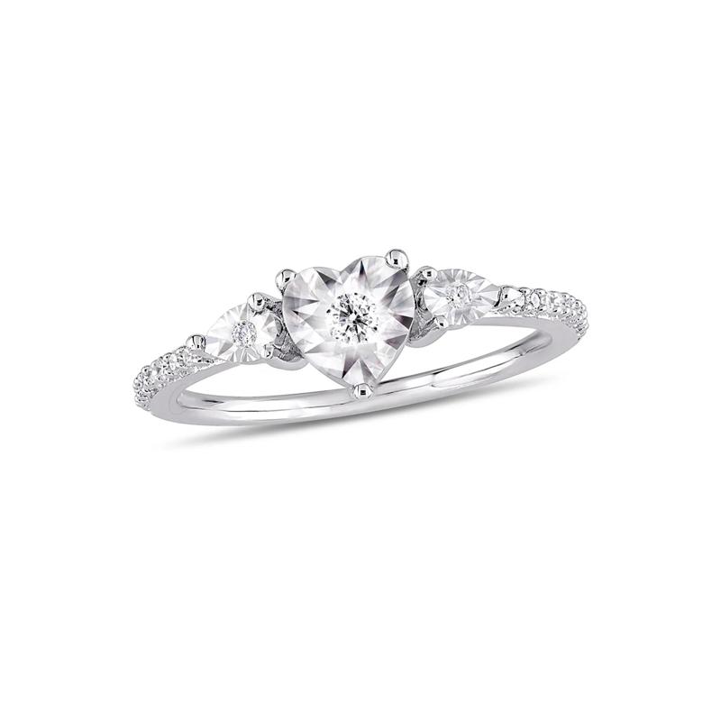 1/7 ct. tw. Diamond Promise Ring in Sterling Silver – Image 4 of 5