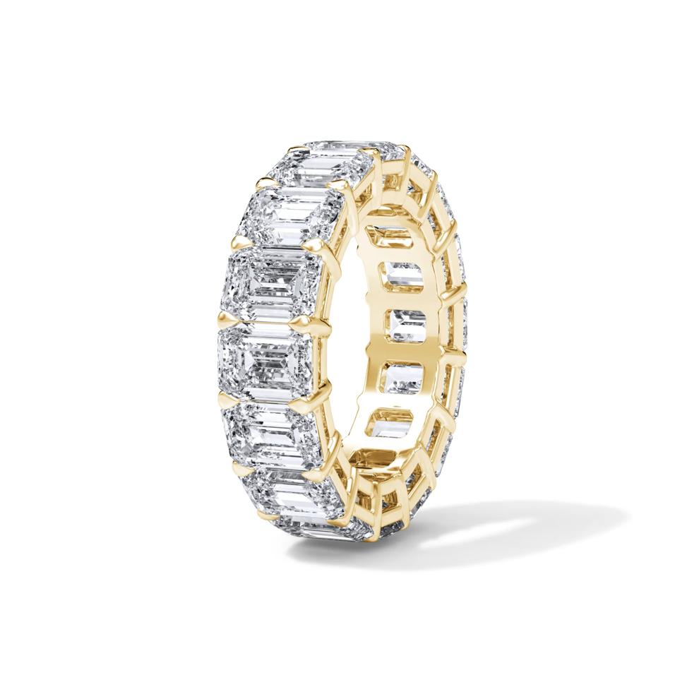 Lab Grown Diamond Emerald-Cut Eternity Band in 18K Yellow Gold (12 ct. tw.) – Image 3 of 4