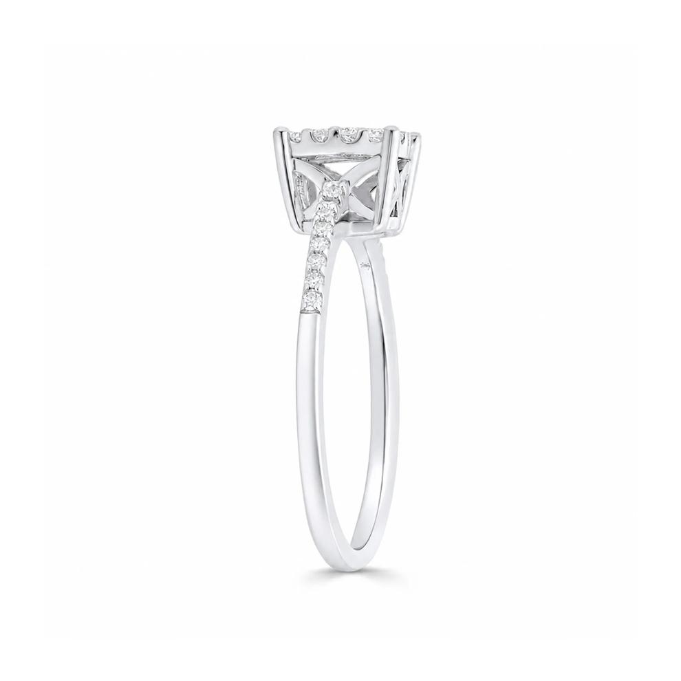 Diamond Princess-Cut Illusion Center Promise Ring in Sterling Silver (1/4 ct. tw.) – Image 3 of 4