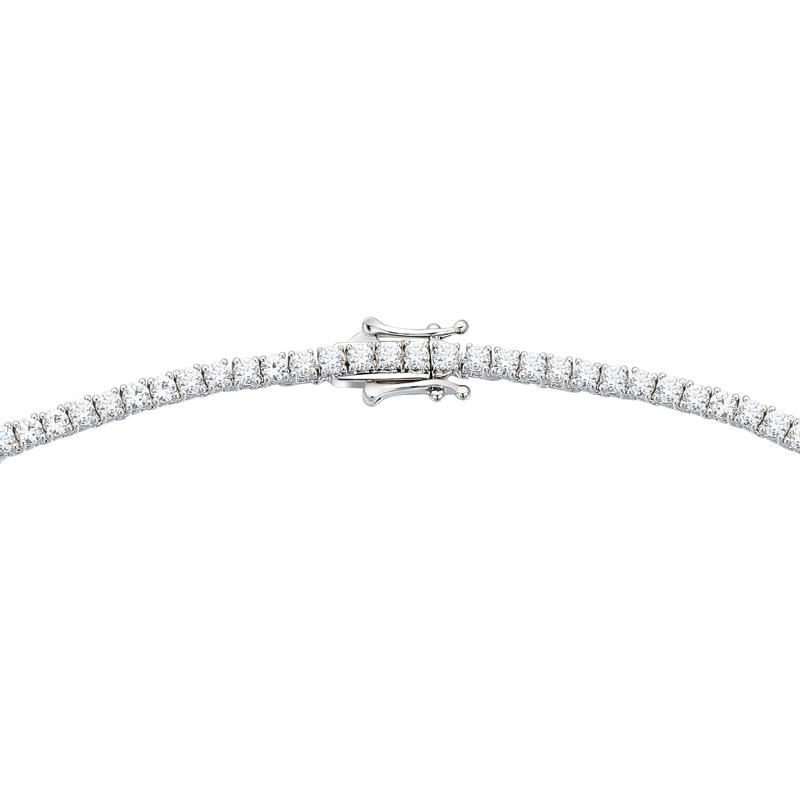 Lab-Created White Sapphire Necklace in Sterling Silver – Image 3 of 3