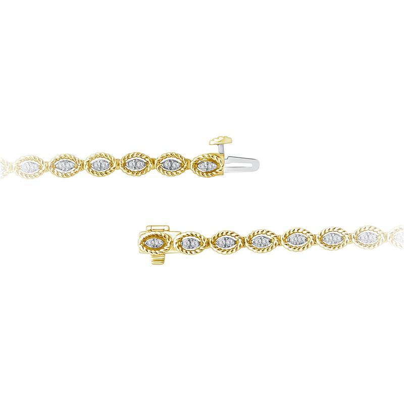 Diamond Link Bracelet in 10K Yellow Gold &#40;1/2 ct. tw.&#41; – Image 3 of 3