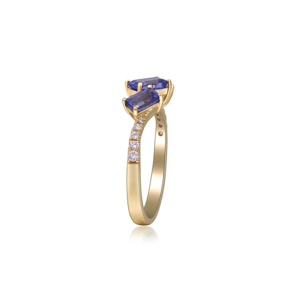 Tanzanite and Diamond Accent Ring in 10K Yellow Gold (1/10 ct. tw.) – Image 3 of 5