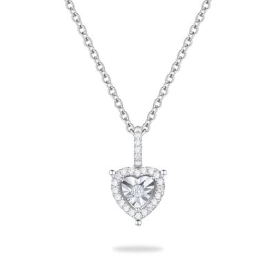 Diamond Illusion Heart Pendant in Sterling Silver (1/4 ct. tw.)