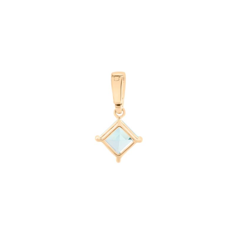 Blue Topaz Square Diamond Shape Clip-On Pendant in Vermeil – Image 3 of 5