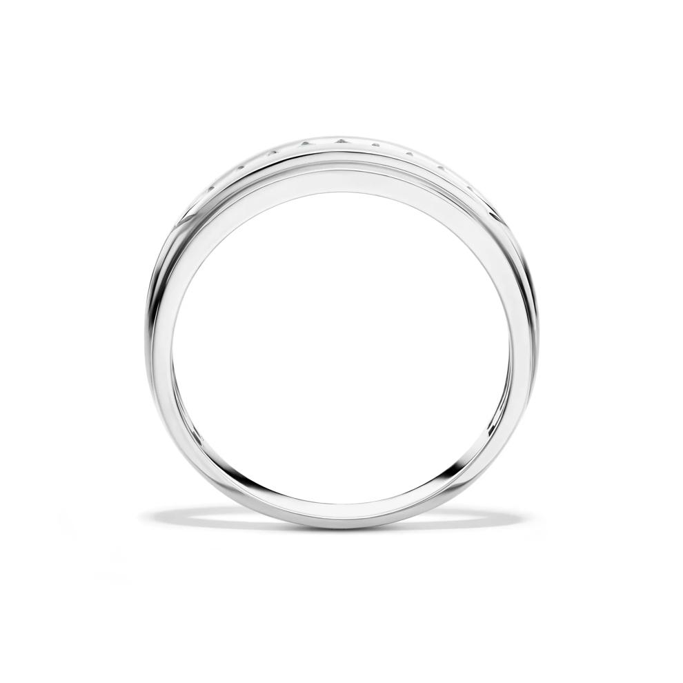 Men&rsquo;s Channel-Set Diamond Wedding Band in 10K White Gold (1/4 ct. tw.) – Image 2 of 4
