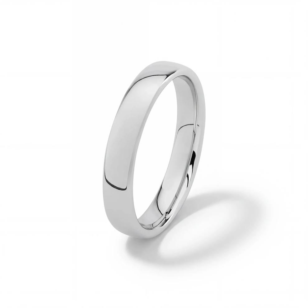 Men's Domed Band in 14K White Gold, 4mm – Image 4 of 4