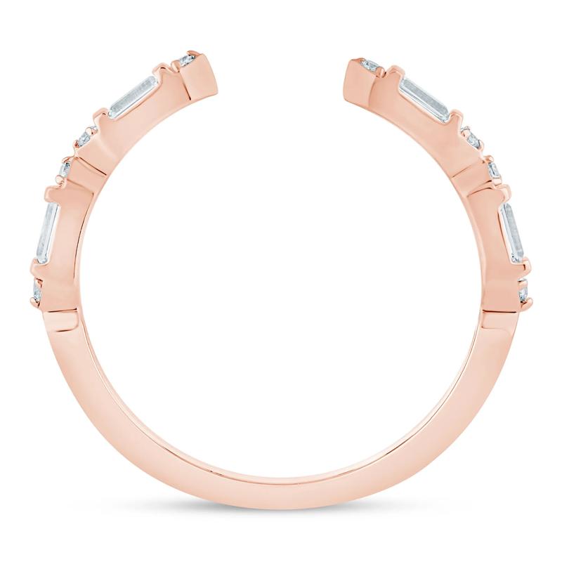 Lab Grown Diamond Baguette and Round Open Band in 14K Rose Gold &#40;1/7 ct. tw.&#41; – Image 2 of 3