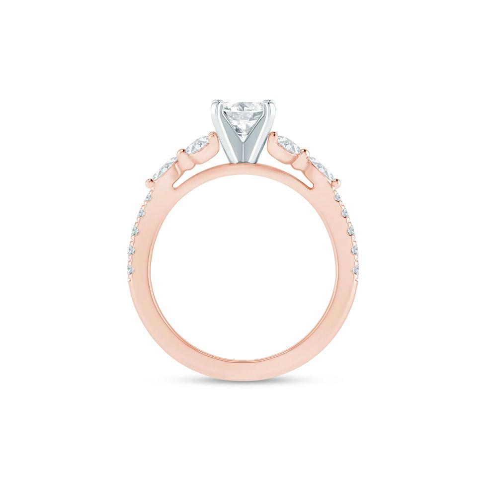 Diamond Semi-Mount Engagement Ring in 14K Rose &amp; White Gold (1/3 ct. tw.) (Setting Only) – Image 3 of 6