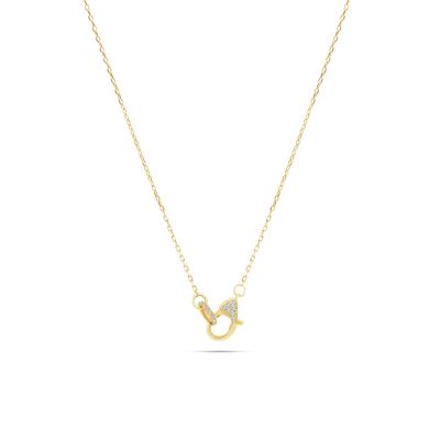 Diamond Lobster Clasp Necklace in 10K Yellow Gold (1/10 ct. tw.)