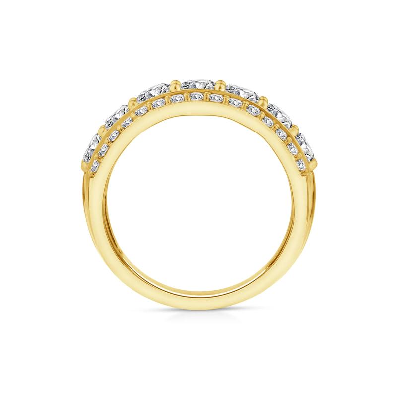 Lab Grown Diamond Three-Row Band in 10K Yellow Gold &#40;2 ct. tw.&#41; – Image 2 of 3