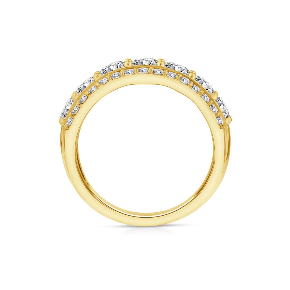 Lab Grown Diamond Three-Row Band in 10K Yellow Gold (2 ct. tw.) – Image 2 of 3