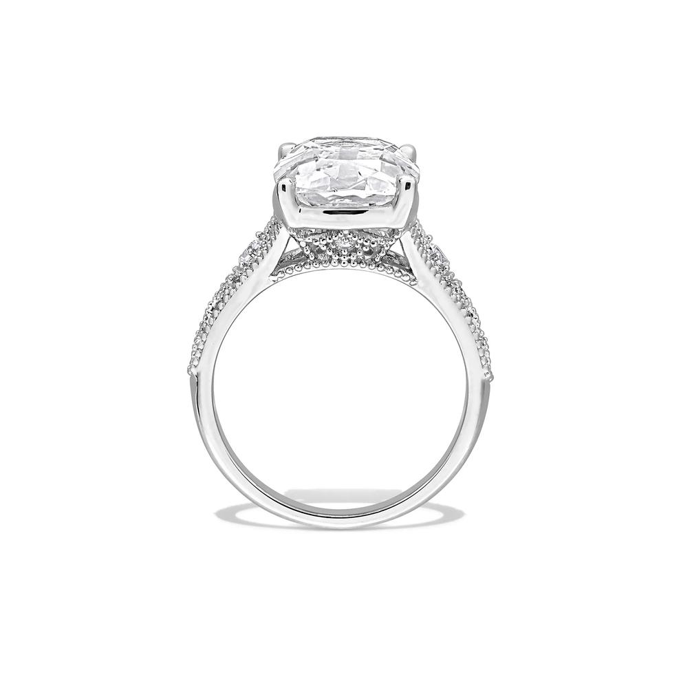 Lab-Created White Sapphire Cocktail Ring in Sterling Silver – Image 2 of 4