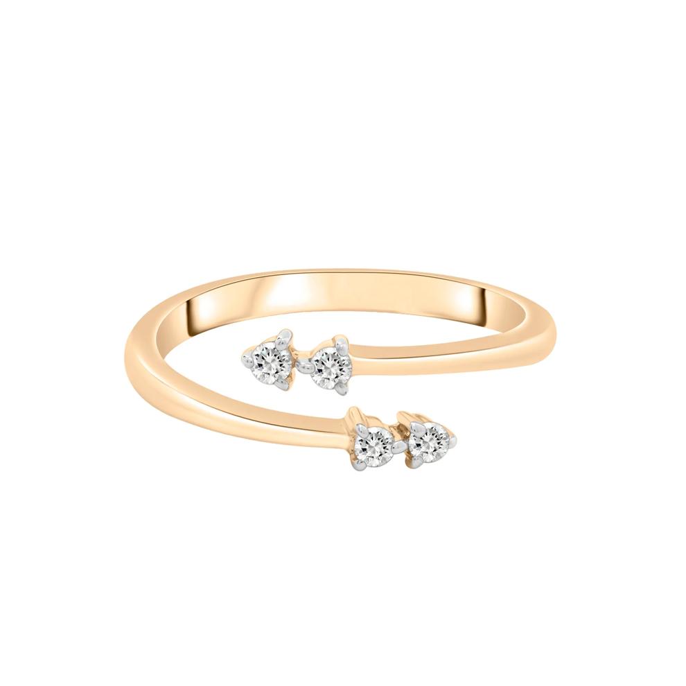 Diamond Open Bypass Ring in 10K Yellow Gold (1/10 ct. tw.) – Image 1 of 5