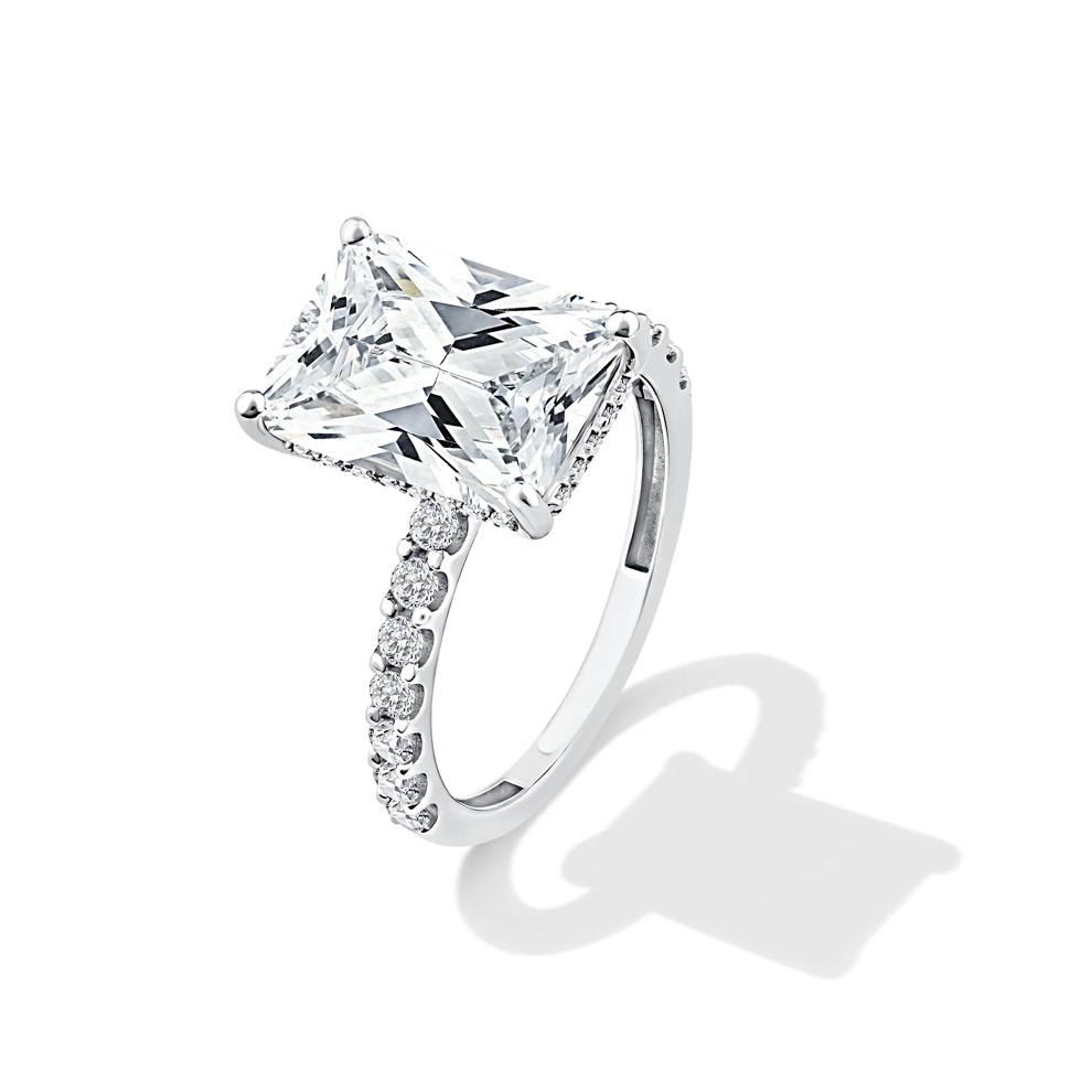 Lab Grown Diamond Radiant 3-Piece Engagement Set in 14K White Gold (7 1/2 ct. tw.) – Image 4 of 6