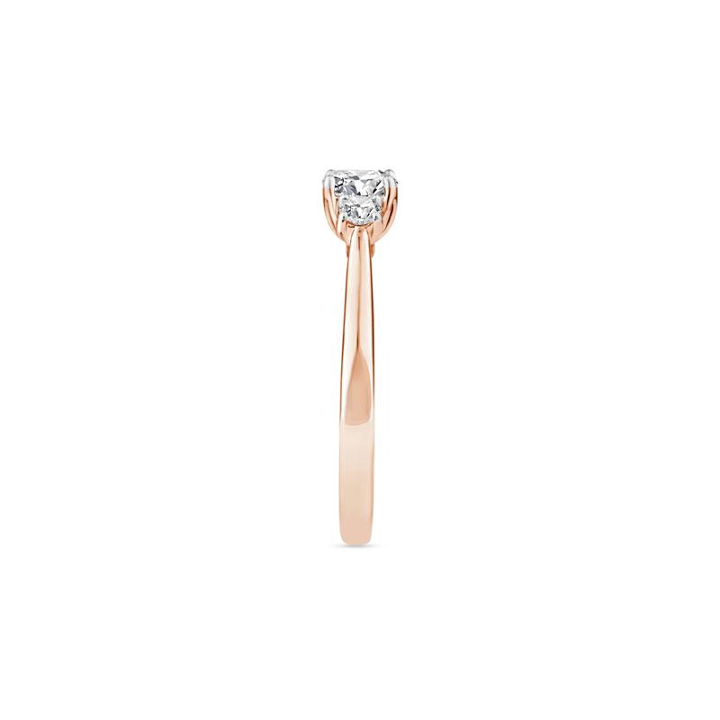 Diamond Oval Center Three-Stone Ring in 14K Rose Gold &#40;1/2 ct. tw.&#41; – Image 3 of 3