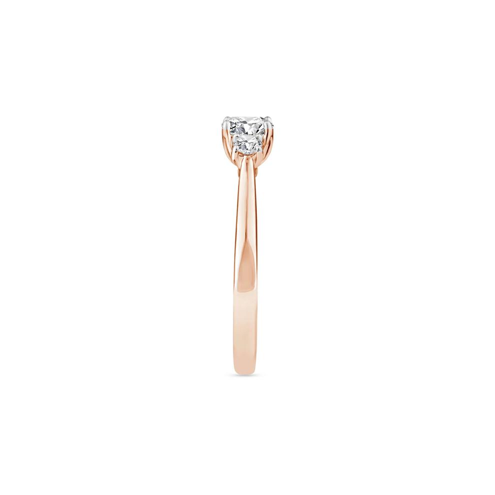 Diamond Oval Center Three-Stone Ring in 14K Rose Gold (1/2 ct. tw.) – Image 3 of 3