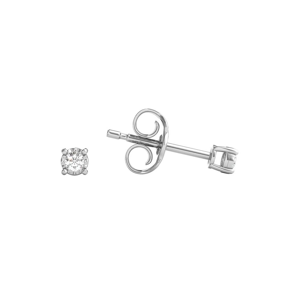 Diamond Illusion Stud Earrings in Sterling Silver – Image 2 of 5