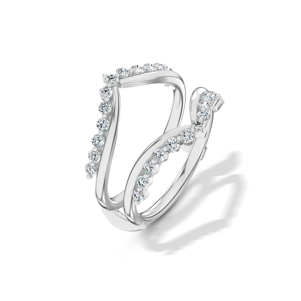 Lab Grown Diamond Shared-Prong Chevron Insert in 14K White Gold (1/2 ct. tw.) – Image 4 of 4