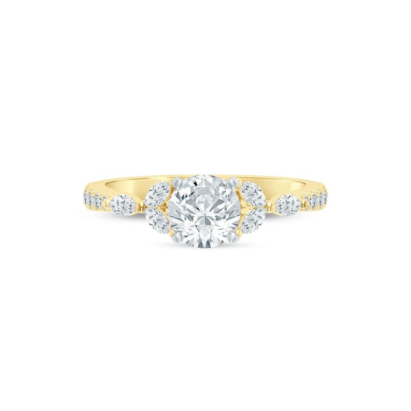 Diamond Semi-Mount Engagement Ring in 14K Yellow &amp; White Gold &#40;1/3 ct. tw.&#41; &#40;Setting Only&#41; – Image 1 of 6