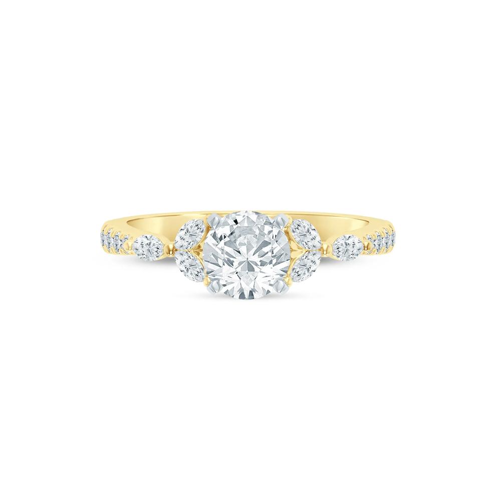 Diamond Semi-Mount Engagement Ring in 14K Yellow &amp; White Gold (1/3 ct. tw.) (Setting Only) – Image 1 of 6