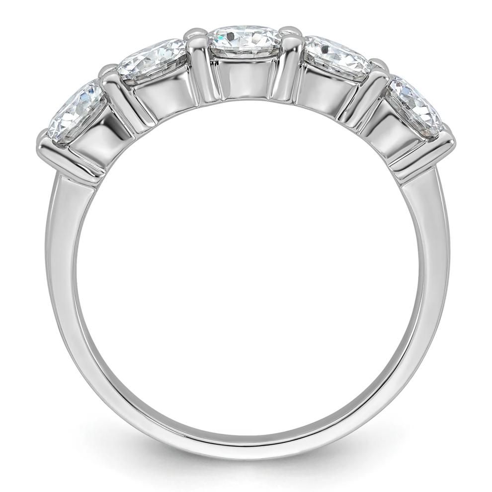 Lab-Created Moissanite Five-Stone Band in 10K White Gold (1 3/5 ct. dew) – Image 2 of 3