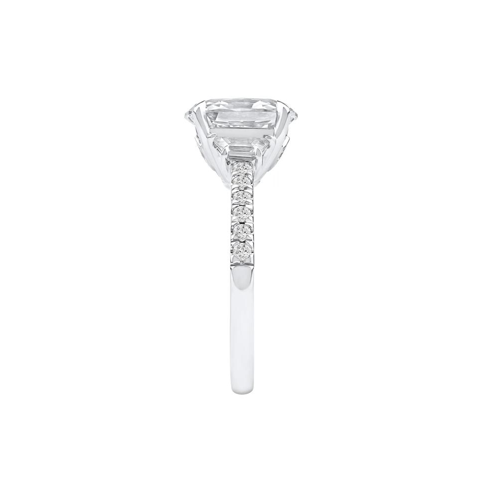 Khai Lab Grown Diamond Oval Engagement Ring in 14K White Gold (2 3/4 ct. tw.) – Image 3 of 5