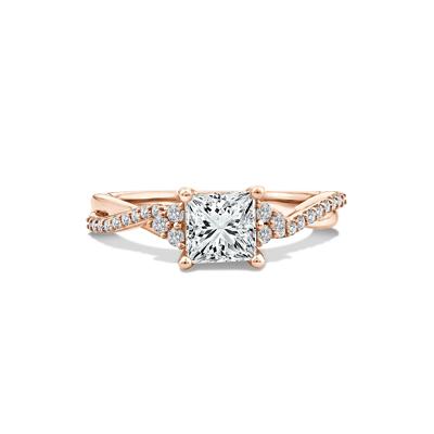 Lab Grown Diamond Princess-Cut Engagement Ring in 10K Rose Gold (1 1/4 ct. tw.)