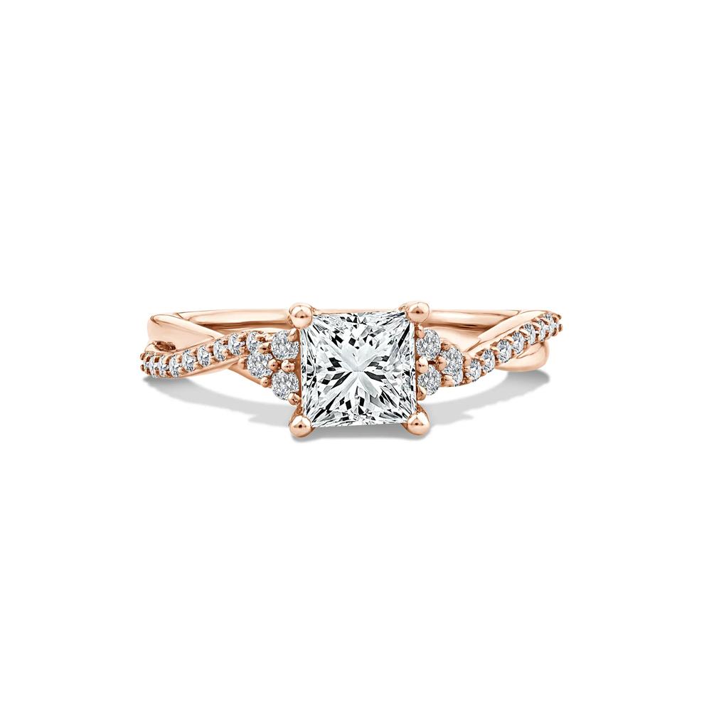 Lab Grown Diamond Princess-Cut Engagement Ring in 10K Rose Gold (1 1/4 ct. tw.) – Image 1 of 4