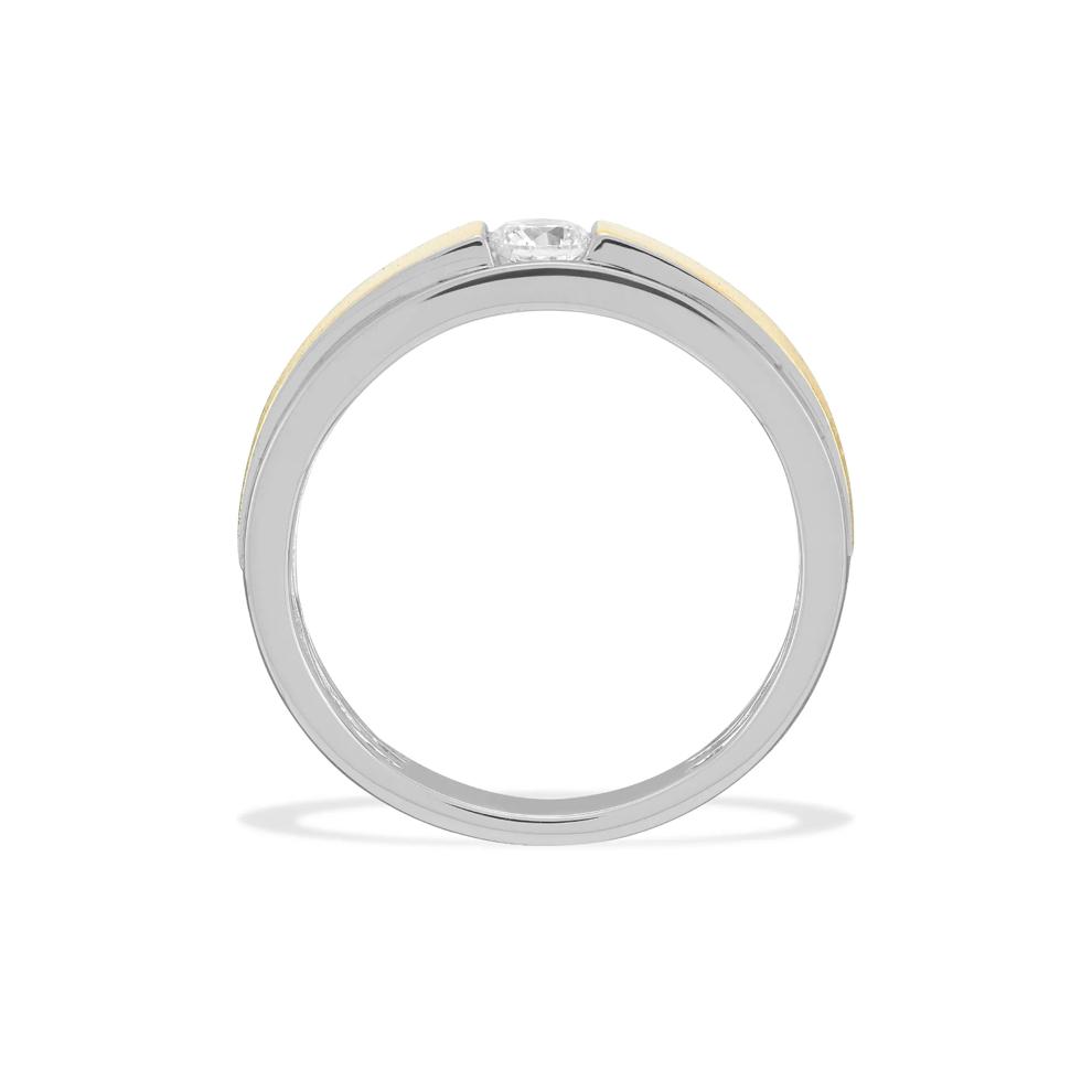 Men's Diamond Two-Tone Ring in 10K White &amp; Yellow Gold (1/3 ct. tw.) – Image 2 of 4