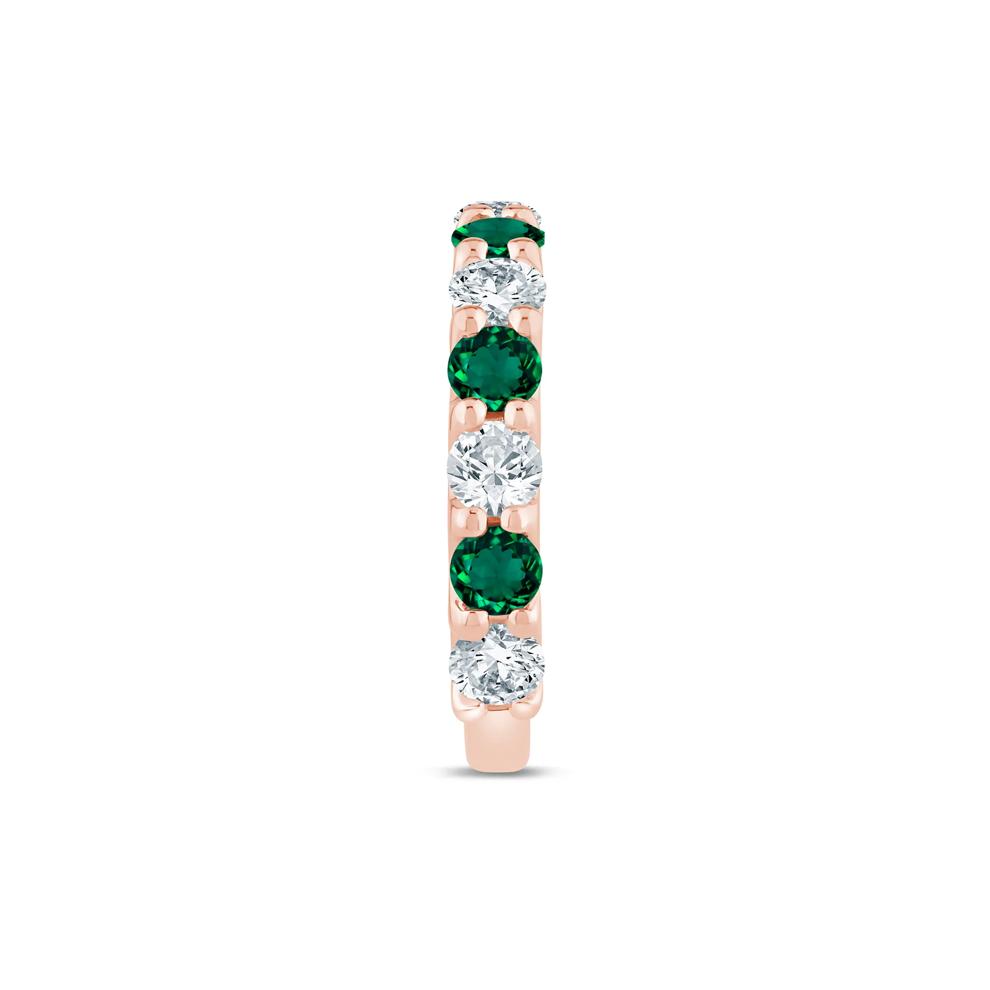 Lab Grown Diamond and Lab-Created Emerald Anniversary Band in 14K Rose Gold (1 ct. tw.) – Image 3 of 3
