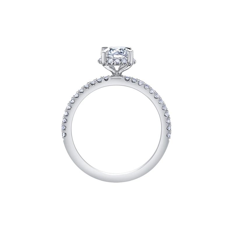 Round-shaped Halo Engagement Ring in 14K White Gold &#40;1 ct. tw.&#41; – Image 2 of 7