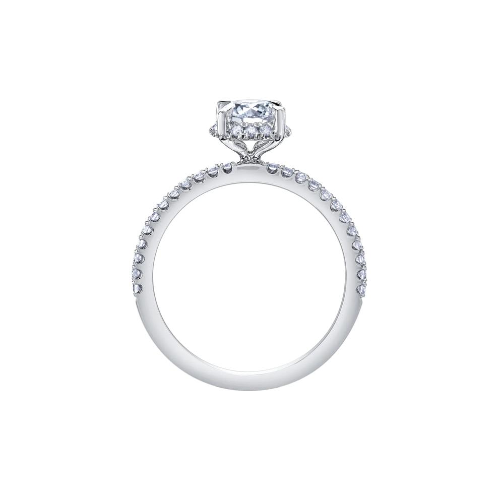 Round-shaped Halo Engagement Ring in 14K White Gold (1 ct. tw.) – Image 2 of 7