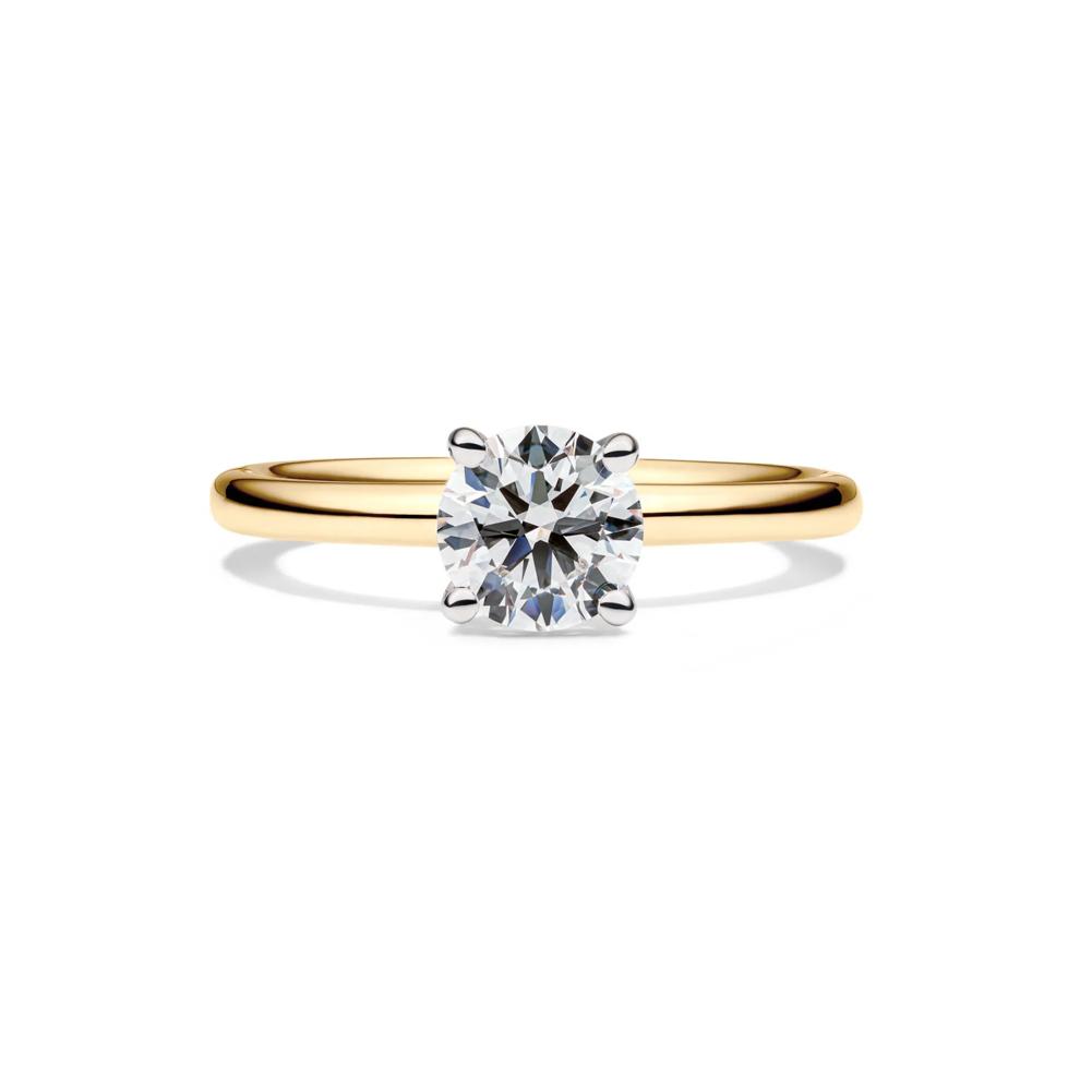 Lab Grown Diamond Solitaire Round Engagement Ring in 14k Yellow Gold (1 ct.) – Image 1 of 5